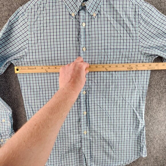 Brooks Brothers Small Regent Blue Plaid Long Sleeve Button Up Shirt All Cotton - Picture 11 of 16